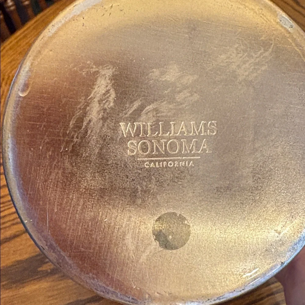 Williams Sonoma Antiqued Brass Hammered Pitcher